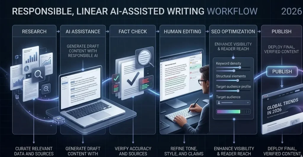 AI-assisted writing workflow and Claude watermark in 2026