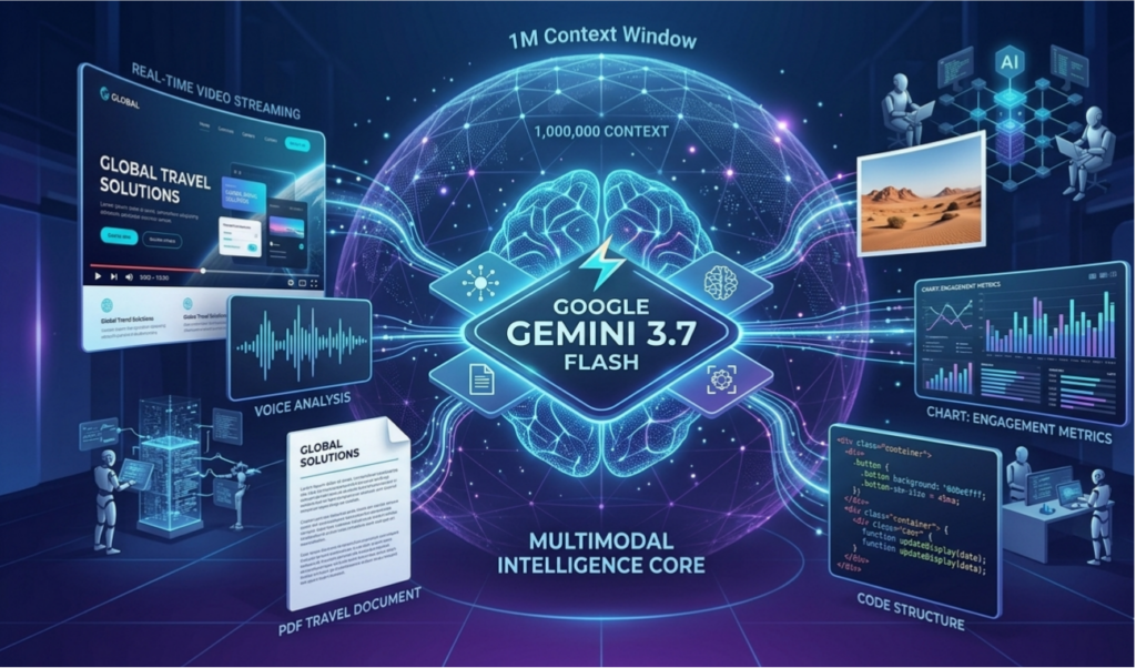 Google Gemini 3.7 Flash multimodal AI with 1 million token context