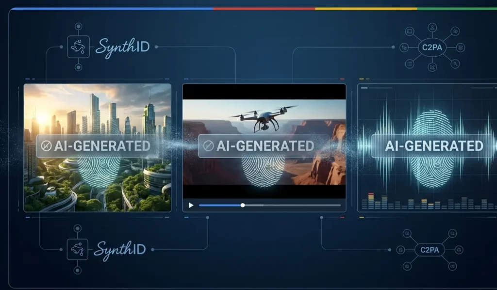 Google AI watermark update for images videos and music in 2026