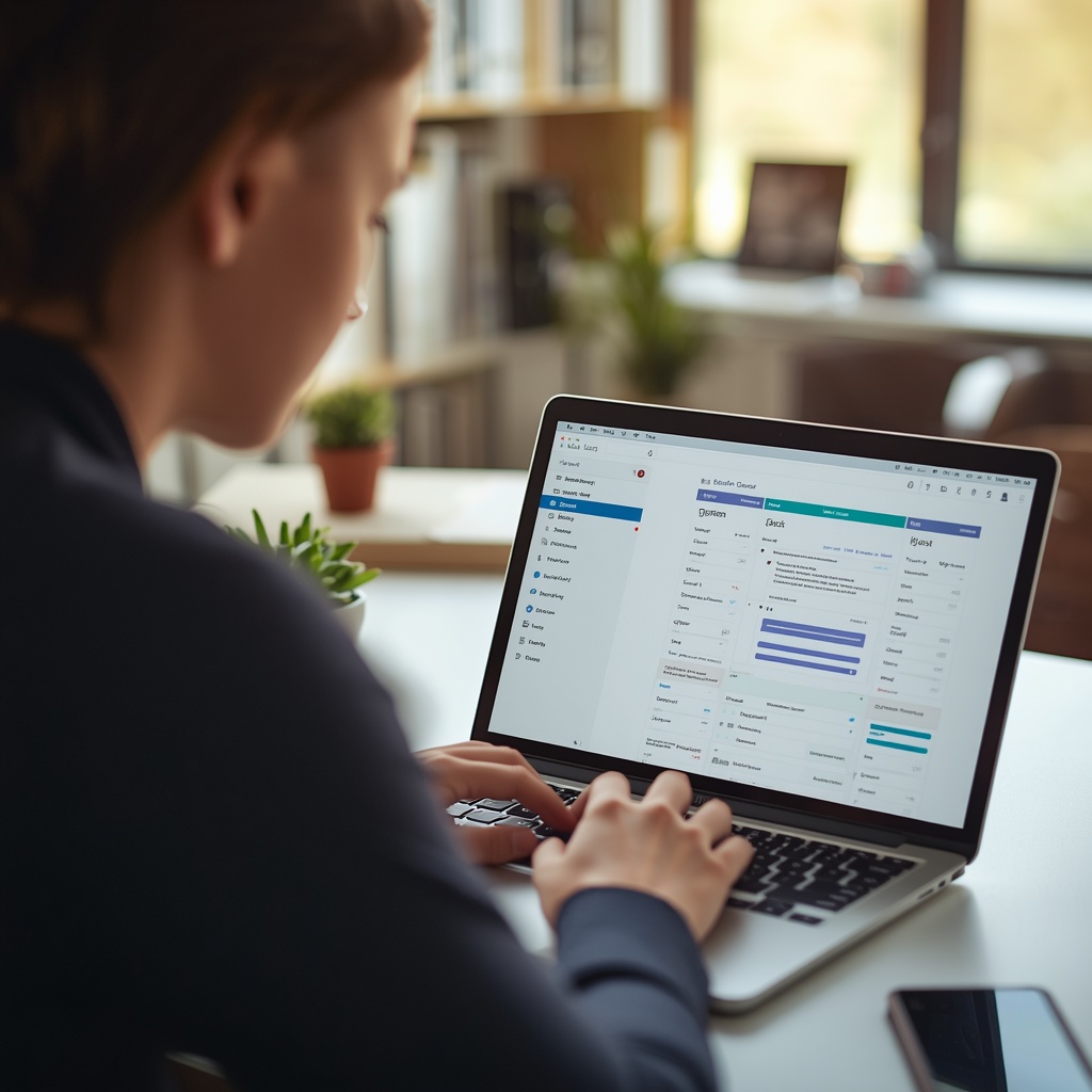 Small business owner reviewing an AI-organized task list and calendar