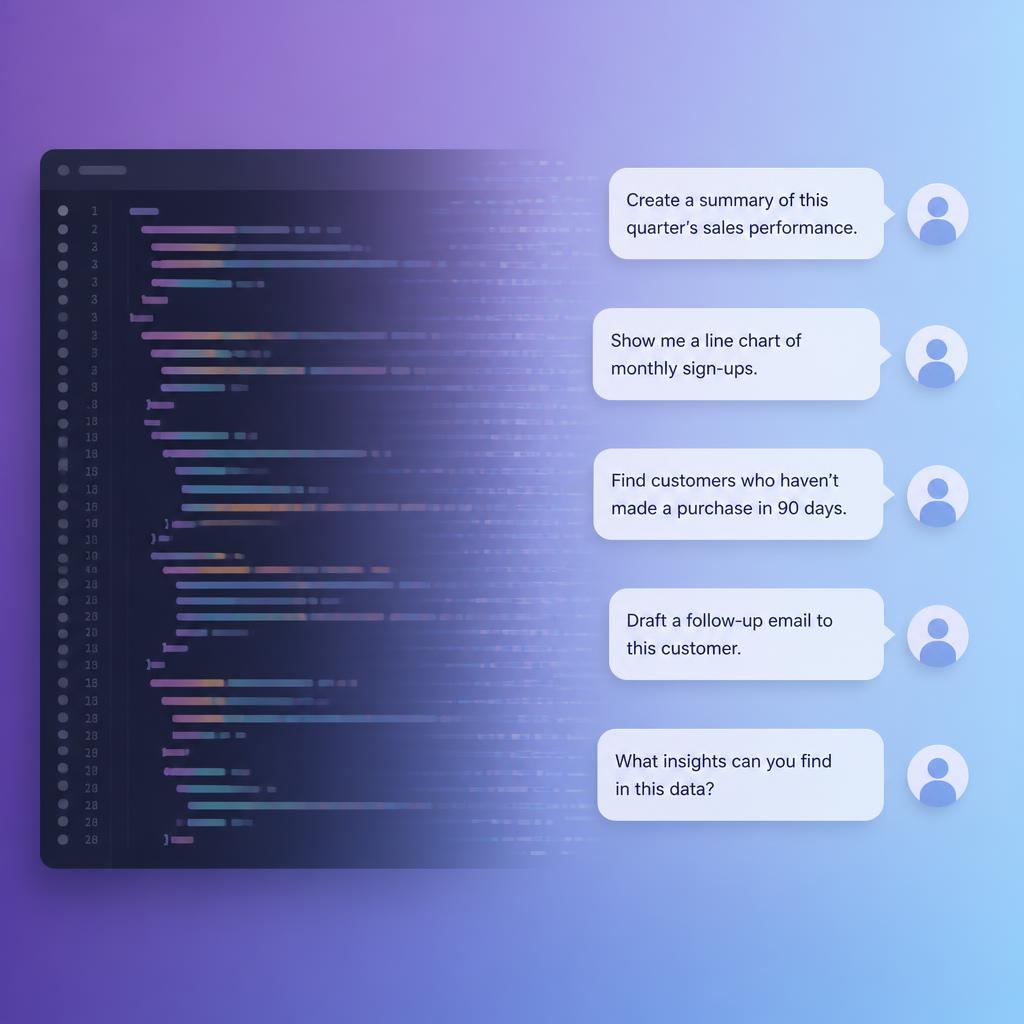 Visual concept comparing traditional programming with natural-language vibe coding